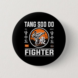 Macaron Rond 5 Cm Tang Soo Do Fighter - Pour Le Ventilateur Du Karat