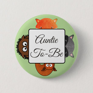Macaron Rond 5 Cm Tante À Être Bouton Fox Woodlands Thème