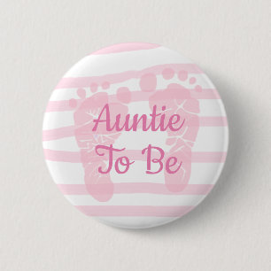 Macaron Rond 5 Cm Tante à être rose fille Baby shower bouton