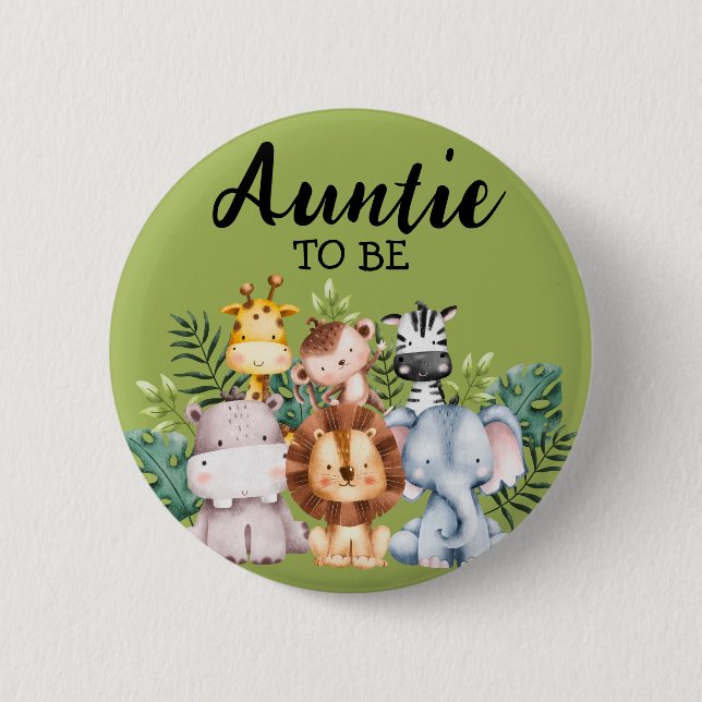 Macaron Rond 5 Cm Tante | Baby shower des créations forestières (Devant)