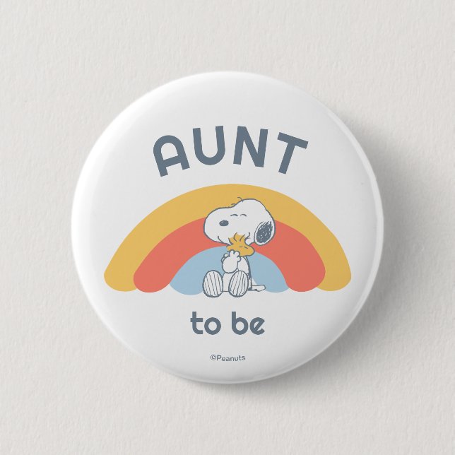 Macaron Rond 5 Cm Tante Baby shower Snoopy (Devant)