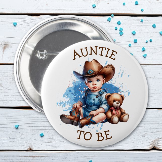 Macaron Rond 5 Cm Tante | Baby shower Western Baby Cowboy (Créateur téléchargé)