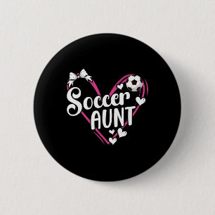 Macaron Rond 5 Cm Tante de foot Cœur Tante d'un joueur de foot Tanti