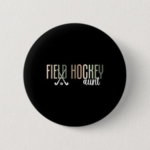Macaron Rond 5 Cm Tante de hockey sur gazon d'un joueur de hockey su