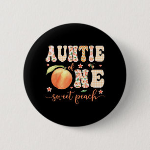 Macaron Rond 5 Cm Tante de One Sweet Peach, fille de 1 an pour son a