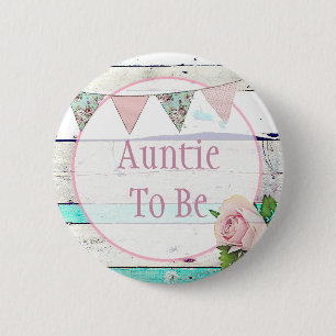 Macaron Rond 5 Cm Tante d'être Shabby Vintage Baby shower rustique