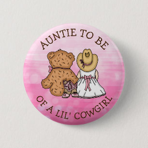 Macaron Rond 5 Cm Tante d'être un Baby shower Lil' Cowgirl