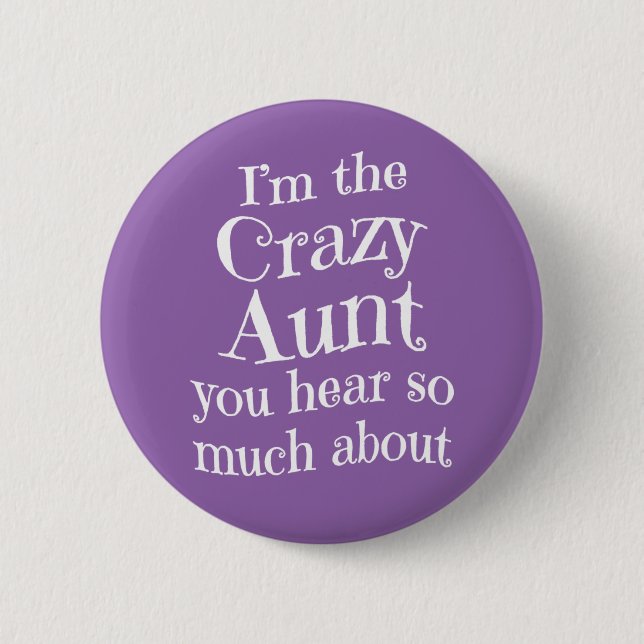 Macaron Rond 5 Cm Tante folle - Amusant cadeau familial Humour amusa (Devant)