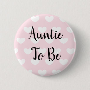 Macaron Rond 5 Cm Tante pour être Baby shower de Coeurs Roses