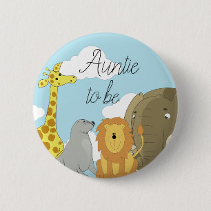 Macaron Rond 5 Cm Tante pour être le Baby shower des animaux de la J