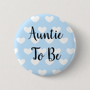 Macaron Rond 5 Cm Tante pour être le Baby shower des Coeurs Bleus