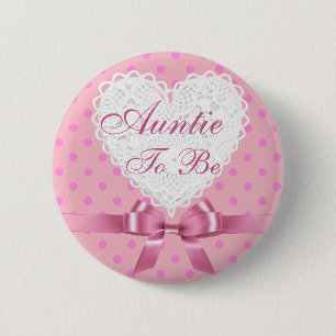 Macaron Rond 5 Cm Tante rose de point de polka à être bouton de ba