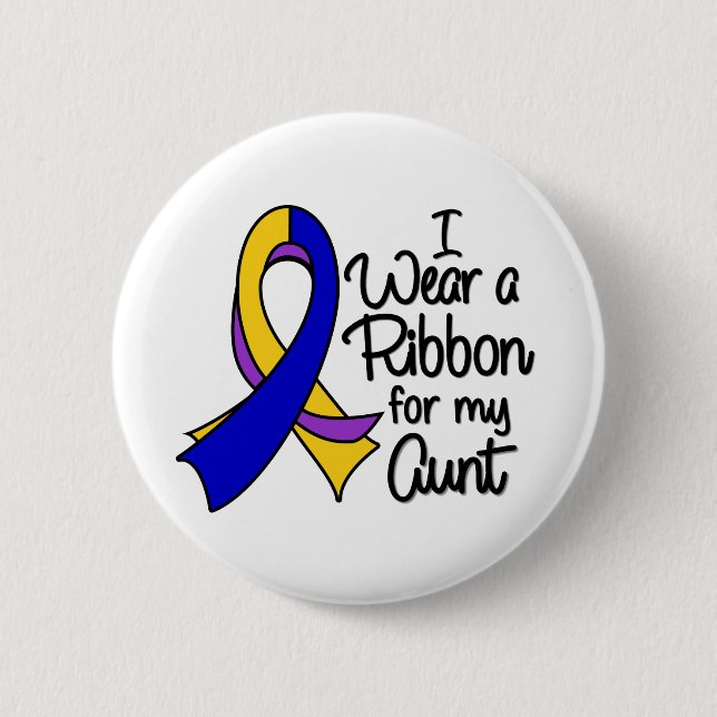 Macaron Rond 5 Cm Tante - Ruban Cancer de la vessie (Devant)