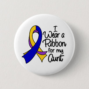 Macaron Rond 5 Cm Tante - Ruban Cancer de la vessie