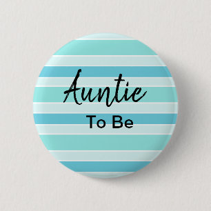 Macaron Rond 5 Cm Tante To Be Blue et Baby shower Turquoise