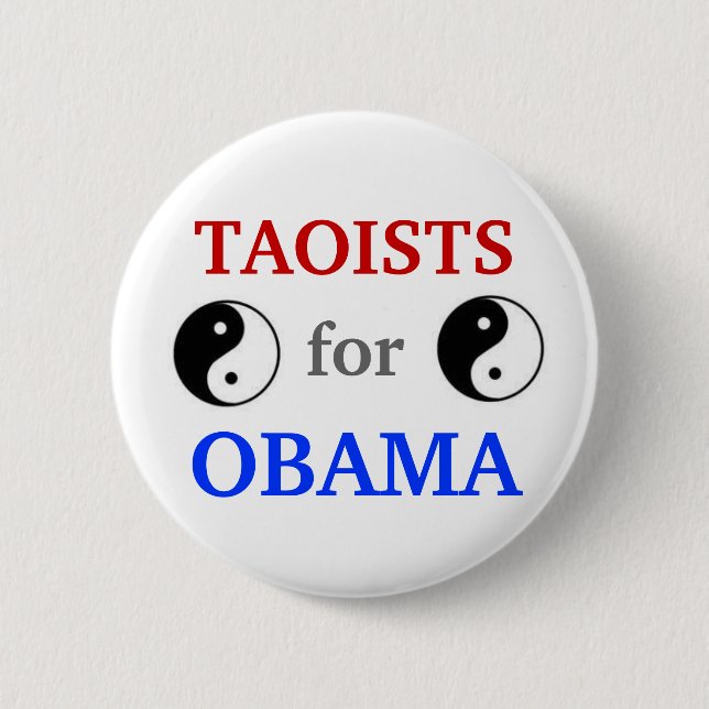 Macaron Rond 5 Cm Taoists pour le bouton d'Obama 2012 (Devant)