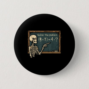 Macaron Rond 5 Cm Tapis drôle de squelette d'Halloween de blague de