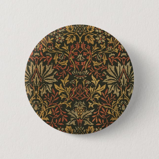 Macaron Rond 5 Cm Tapisserie du jardin de fleurs William Morris (Devant)