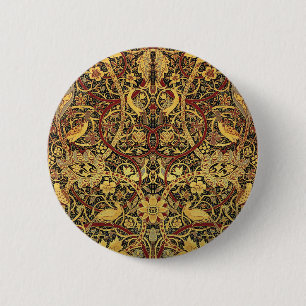 Macaron Rond 5 Cm Tapisserie fausse de William Morris Bullerswood