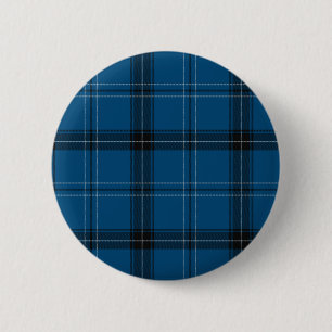 Macaron Rond 5 Cm Tartan Bleu Ramsay Écossais