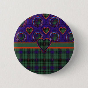 Macaron Rond 5 Cm Tartan d'écossais de Davidson