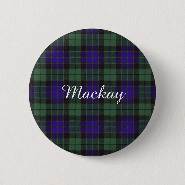 Macaron Rond 5 Cm Tartan d'écossais de plaid de clan de Mackay (Devant)
