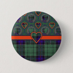 Macaron Rond 5 Cm Tartan d'écossaise de Leslie