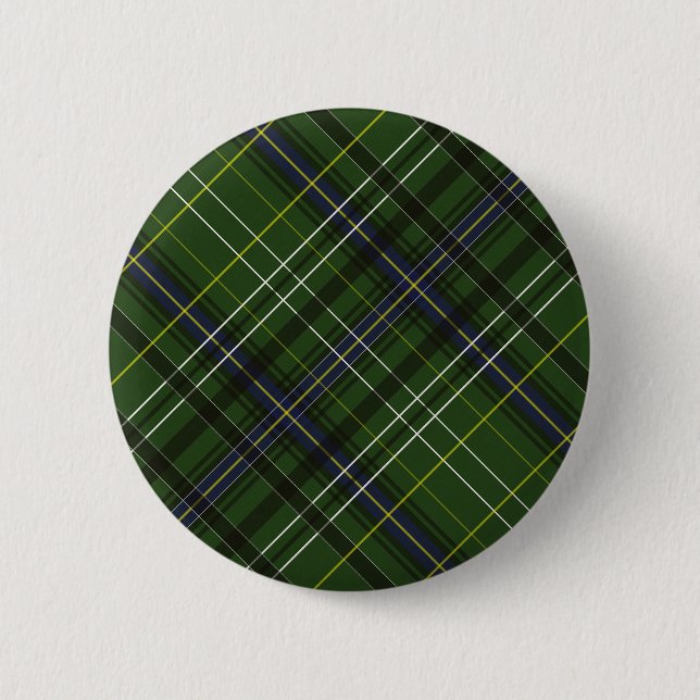 Macaron Rond 5 Cm Tartan en vert (Devant)