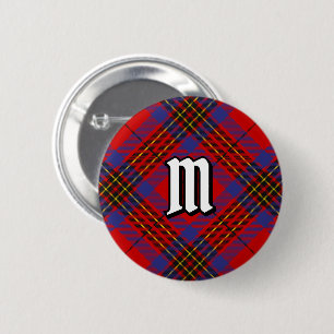 Macaron Rond 5 Cm Tartan rouge Clan Leslie