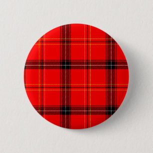 Macaron Rond 5 Cm Tartan rouge écossais
