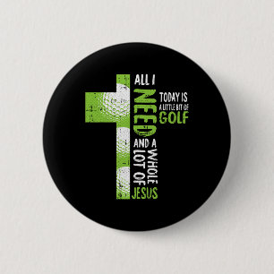 Macaron Rond 5 Cm Tas De Jésus Golf Golfing Sport Amateur Christ