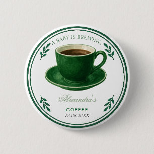 Macaron Rond 5 Cm Tasse à café Baby Shower « Un bébé se prépare »