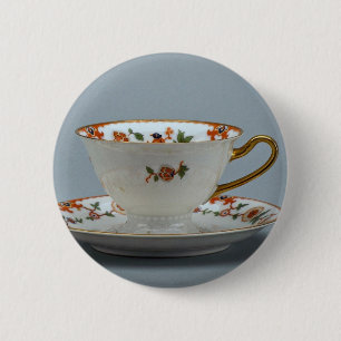 Macaron Rond 5 Cm Tasse et soucoupe avec les fleurs colorées