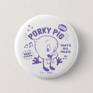 Macaron Rond 5 Cm Tasty Retro Porky Pig