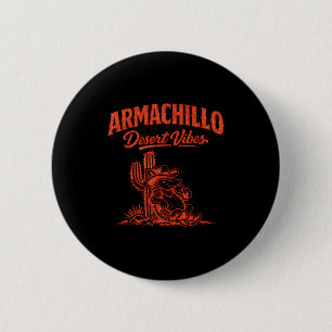 Macaron Rond 5 Cm Tatou cow-boy drôle cactus désert détendu