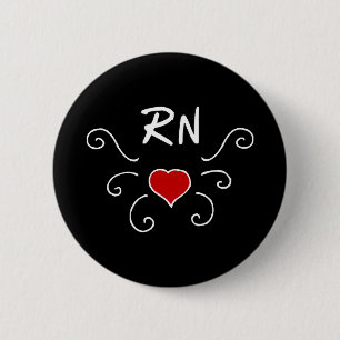 Macaron Rond 5 Cm Tatouage d'amour d'infirmière de RN