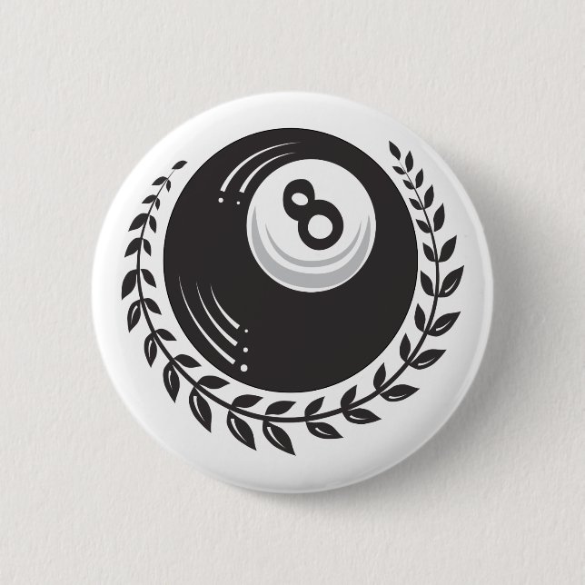 Macaron Rond 5 Cm Tatouage de boule de la magie 8 (Devant)