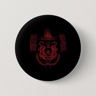 Macaron Rond 5 Cm Tatouage de Sak Yant Muay Thai Kickboxing Culture