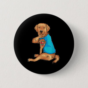 Macaron Rond 5 Cm Tatouage Fête des Mères J'aime Maman Golden Retrie