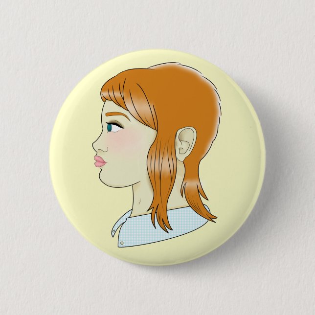 Macaron Rond 5 Cm Tatouage traditionnel de Byrd de skinhead (Devant)