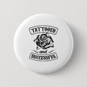Macaron Rond 5 Cm Tatoué et réussi Roses florales Tatouage drôle