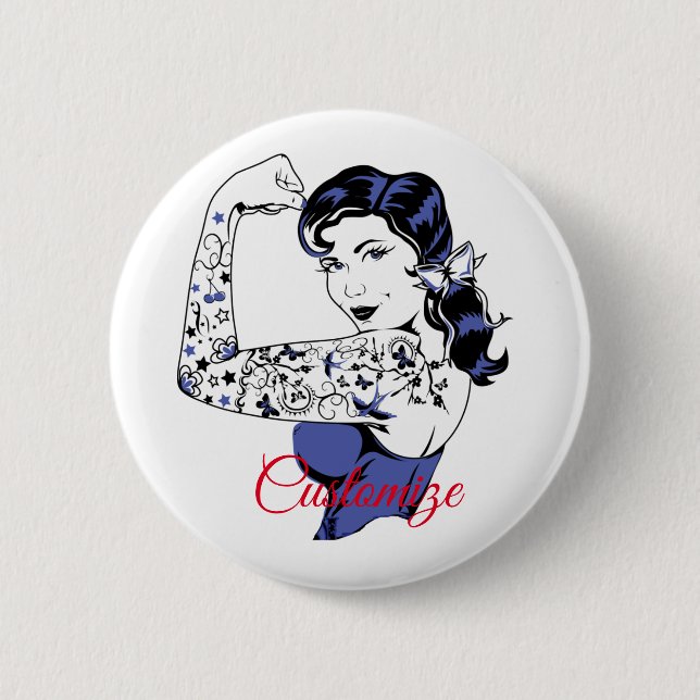 Macaron Rond 5 Cm Tattoo Girl Arm Up Thunder_Cove (Devant)