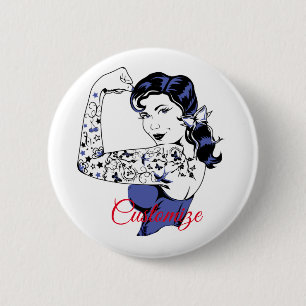 Macaron Rond 5 Cm Tattoo Girl Arm Up Thunder_Cove