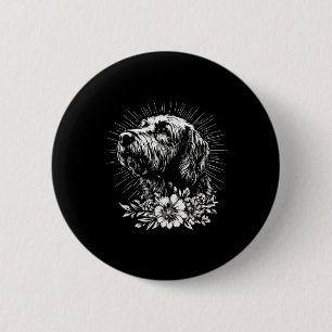 Macaron Rond 5 Cm Tattoo Style Lover Briard Retro Chien _1