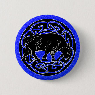 Macaron Rond 5 Cm Taureau de la prospérité - bouton de Knotwork de