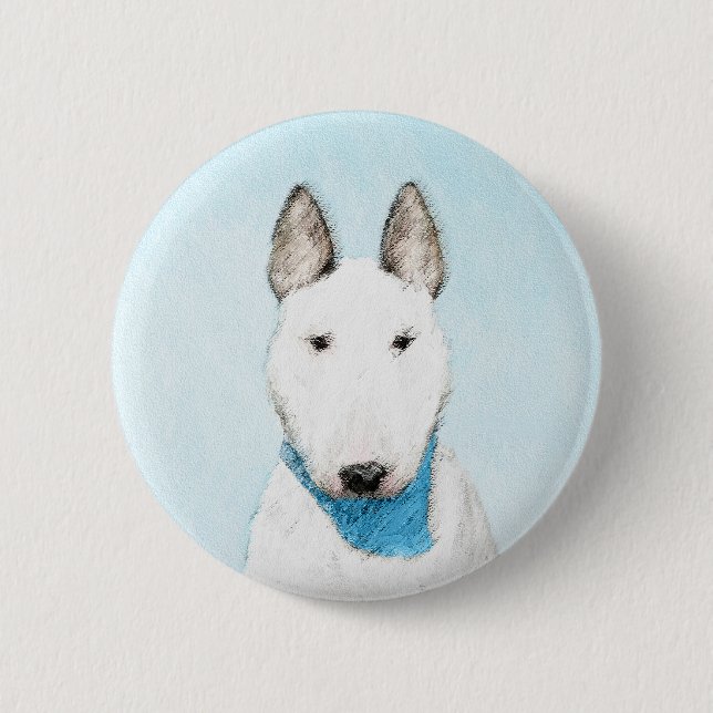 Macaron Rond 5 Cm Taureau Terrier - Cute Original Chien Art (Devant)