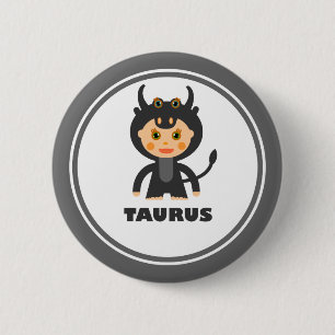 Macaron Rond 5 Cm Taurus est mon signe zodiaque