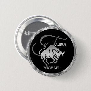 Macaron Rond 5 Cm Taurus ♉ l'Horoscope Bull - Zodiac