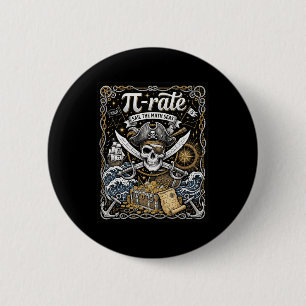Macaron Rond 5 Cm Taux de Pirate Pi pour la journée Pi Math Pirates