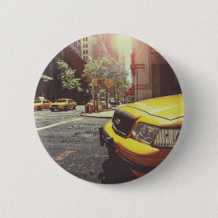 Macaron Rond 5 Cm Taxi jaune de New York